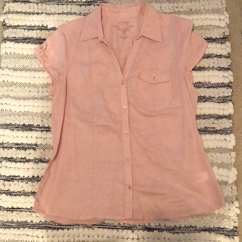 SONOMA Pink Button Up T Shirt
